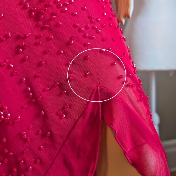 Vintage 90s Masquerade Prom Gown Siren Red Jessica Rabbit Salsa Whimsygoth 11 - Picture 7 of 13